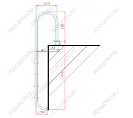Лестница  5 ступеней  (у.б.) Flexinox WALL  AISI-316 (87131157)