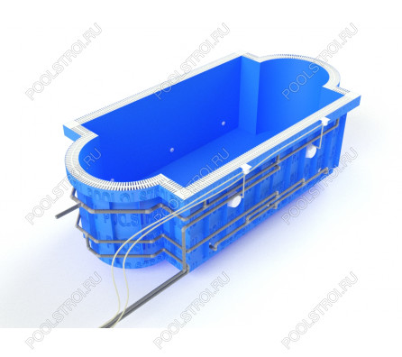 Полипропиленовый бассейн Нижнекамск mini. 5х2.5х1.5. без лестницы. переливной. стандарт. 8 мм